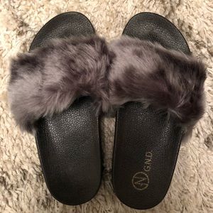 Faux Fur Slides- NEW NEVER WORN